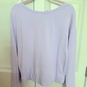 Lilly Pulitzer light lavender Activewear top with back tie detail.